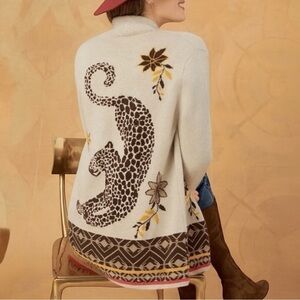 JOHNNY WAS *RARE* Jaguar Wool Cashmere Cardigan Sweater